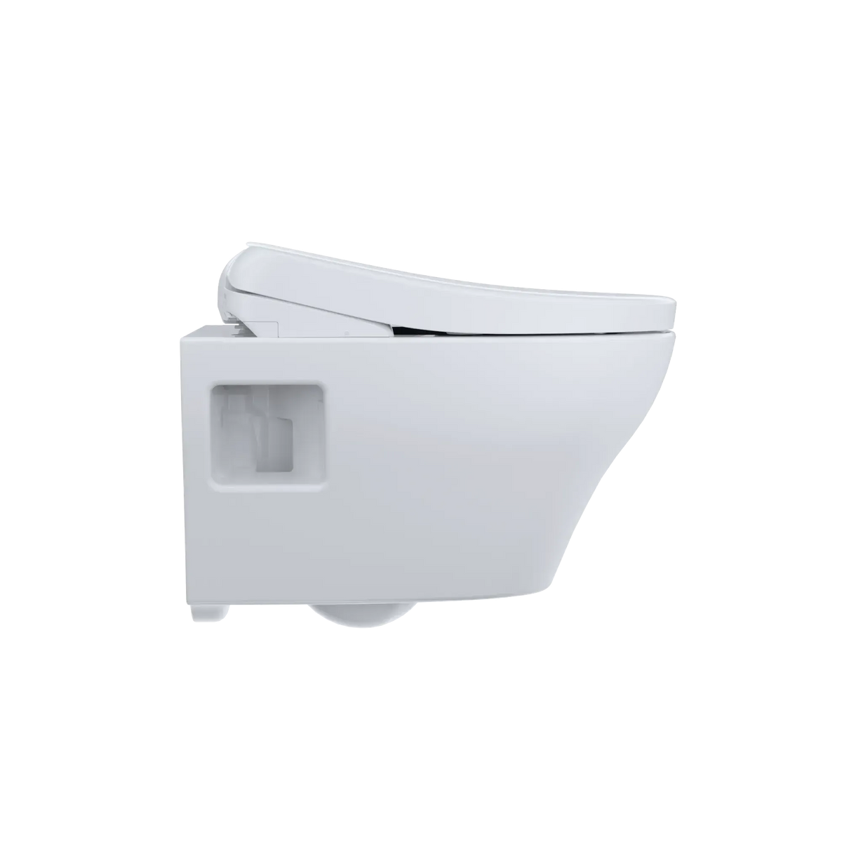 TOTO EP Wall-Hung Toilet with S7 Contemporary Bidet Seat and DuoFit In-Wall 0.9 and 1.28 GPF Dual-Flush Tank System, Matte Silver CWT4284726CMFG#MS