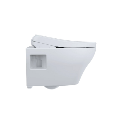 TOTO EP Wall-Hung Toilet with S7 Contemporary Bidet Seat and DuoFit In-Wall 0.9 and 1.28 GPF Dual-Flush Tank System, Matte Silver CWT4284726CMFG#MS