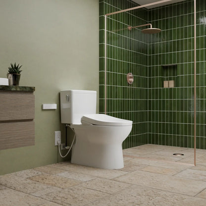 TOTO Glaston WASHLET+ S7A Two-Piece Elongated 1.28 GPF Universal Height Toilet MW4724736CEFG#01