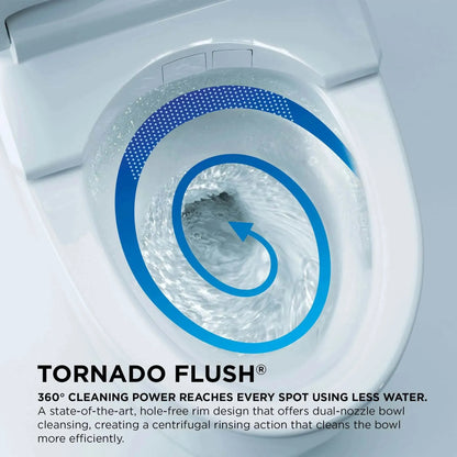 TOTO Aquia IV ARC Two-Piece Dual Flush 1.28 and 0.9 GPF Universal Height Toilet with S7A Contemporary Bidet Seat MW4484736CEMFGN#01 - EverFlow Bidets