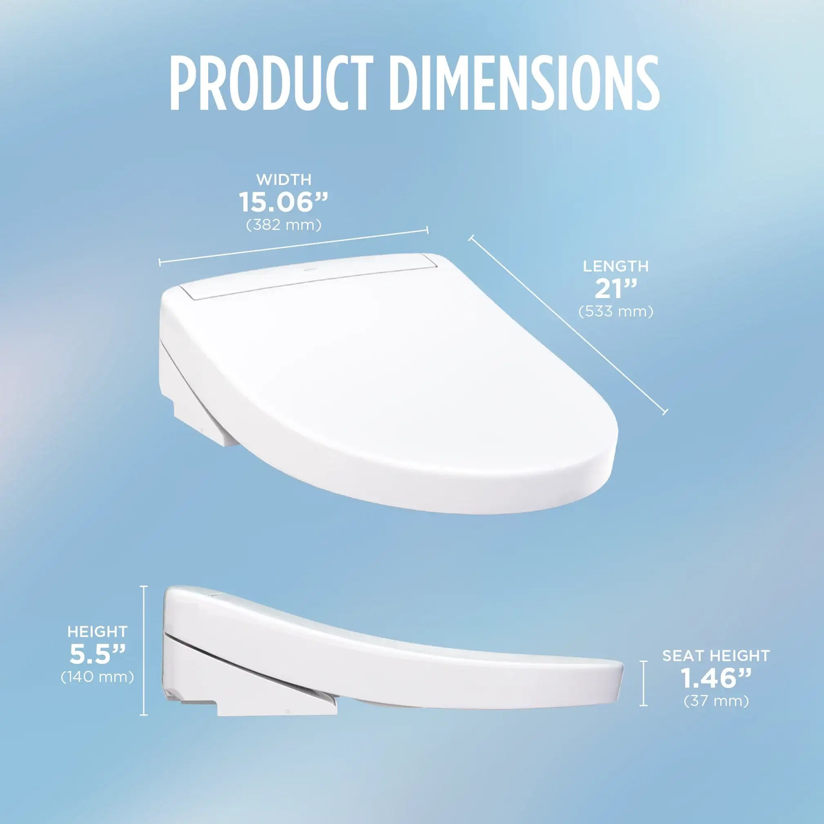 TOTO WASHLET S5 Electronic Bidet Toilet Seat SW3446#01, SW3446#12