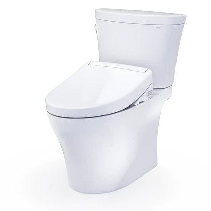 TOTO Aquia IV ARC Two-Piece Dual Flush 1.28 and 0.9 GPF Universal Height Toilet with S5 Contemporary Bidet Seat MW4483446CEMFGN#01
