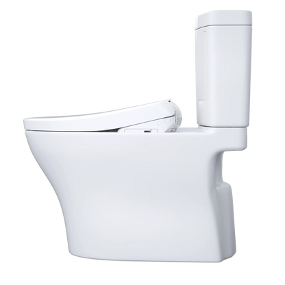 TOTO Aquia IV Two-Piece Dual Flush 1.28 and 0.9 GPF Standard Height Toilet and Contemporary S7A Bidet Seat MW4464736CEMGN#01 - EverFlow Bidets