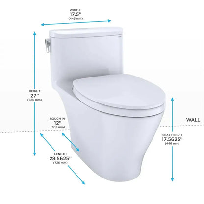 TOTO Nexus 1G One-Piece 1.0 GPF Universal Height Toilet with SS124 SoftClose Seat, WASHLET+ Ready MS642124CUFG