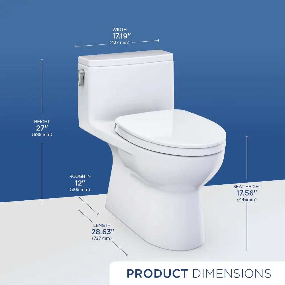 TOTO Redington One-Piece Elongated 1.0 GPF WASHLET+ Ready Universal Height Toilet with CEFIONTECT MS672124CUFG#12