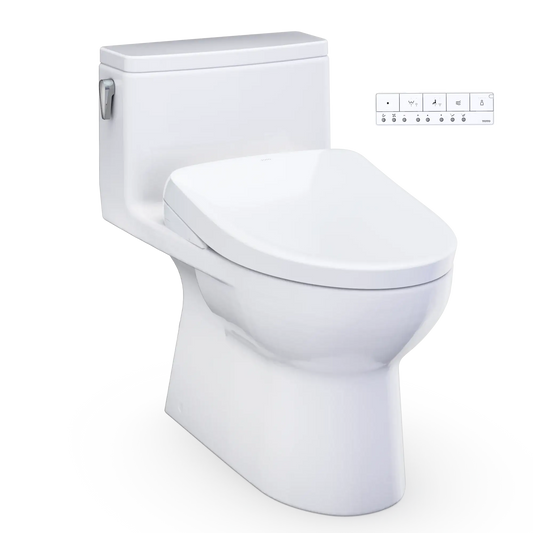 TOTO Redington 1G WASHLET+ S7 One-Piece Elongated 1.0 GPF Universal Height Toilet MW6724726CUFG#01