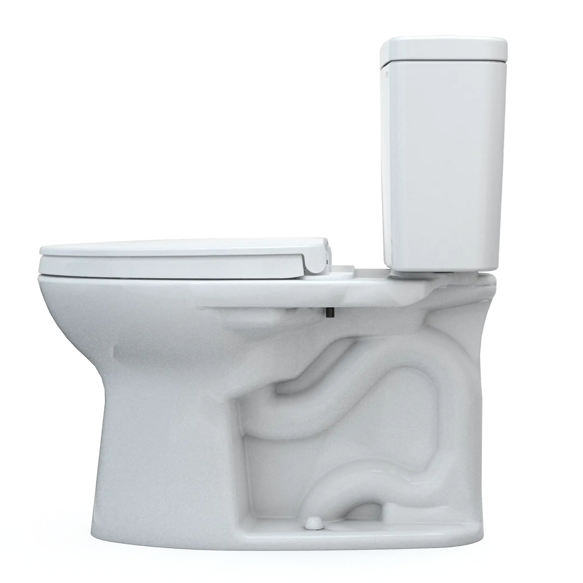 TOTO Drake Two-Piece Elongated 1.6 GPF Universal Height TORNADO FLUSH Toilet with CEFIONTECT and SoftClose Seat, WASHLET+ Ready, Cotton White MS776124CSFG