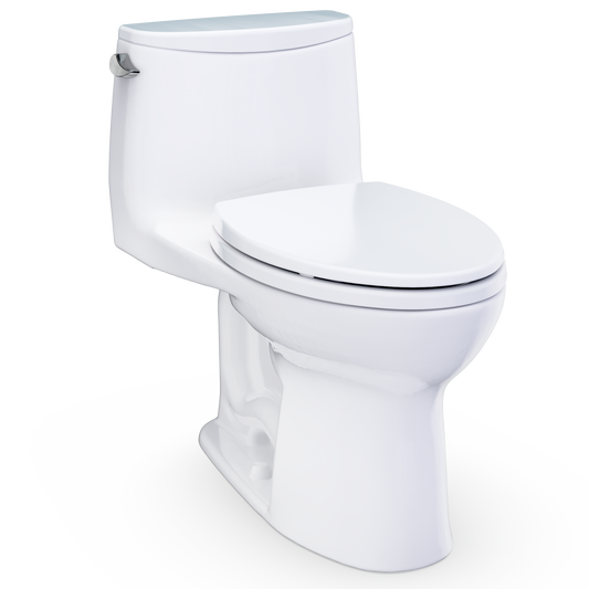 TOTO Ultramax WASHLET+ Ready One-Piece Elongated 1.6 GPF Universal Height Toilet with SoftClose Seat MS608114CSFG#01
